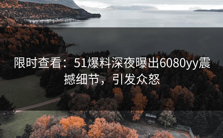 限时查看：51爆料深夜曝出6080yy震撼细节，引发众怒